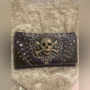 Y2K Purple/Black Skull Wallet